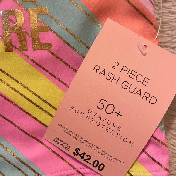 NWT Juicy Couture Toddler Rashguard Swim Shirt and Bikini Bottoms - Picture 3 of 5